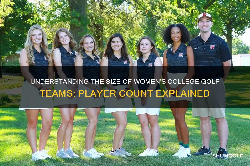 how many players are on a womens college golf team