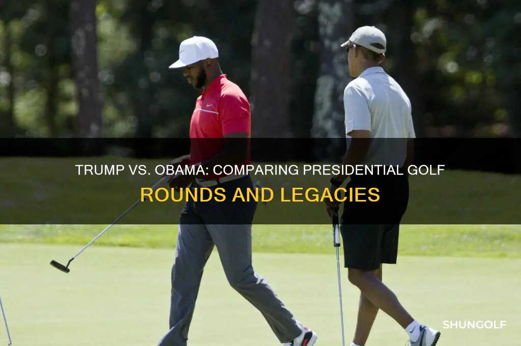 how many round of golf did trump vs obama play