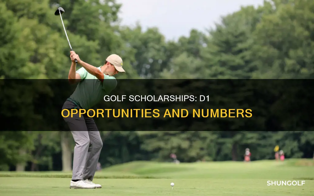 how many scholarships for d1 golf
