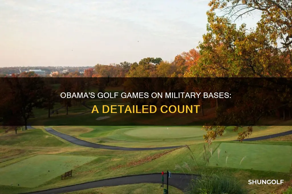 how many tiems did obama play golf on military bases