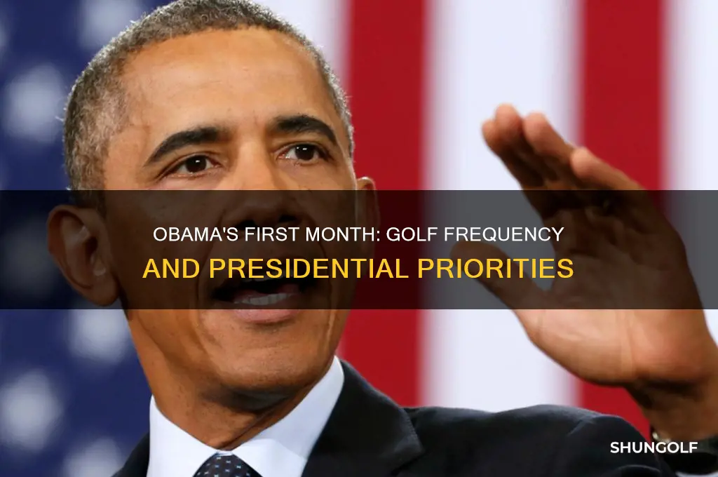 how many times obama play golf first month in office