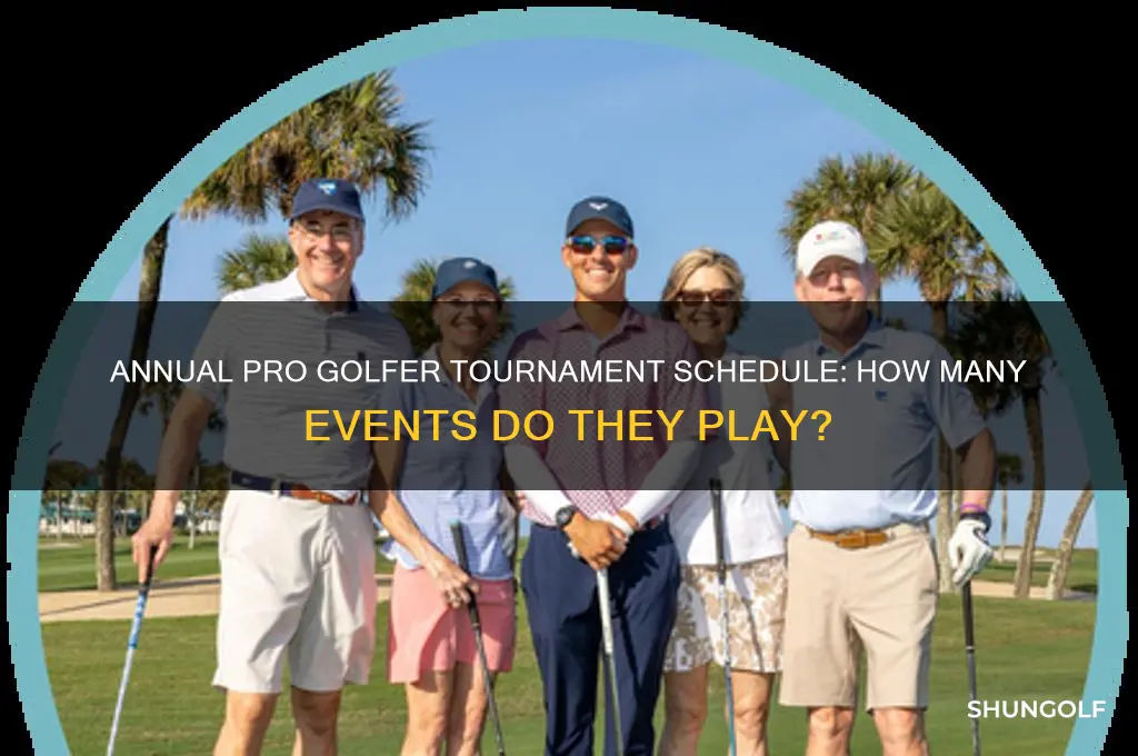 how many tournaments does a pro golfer play a year