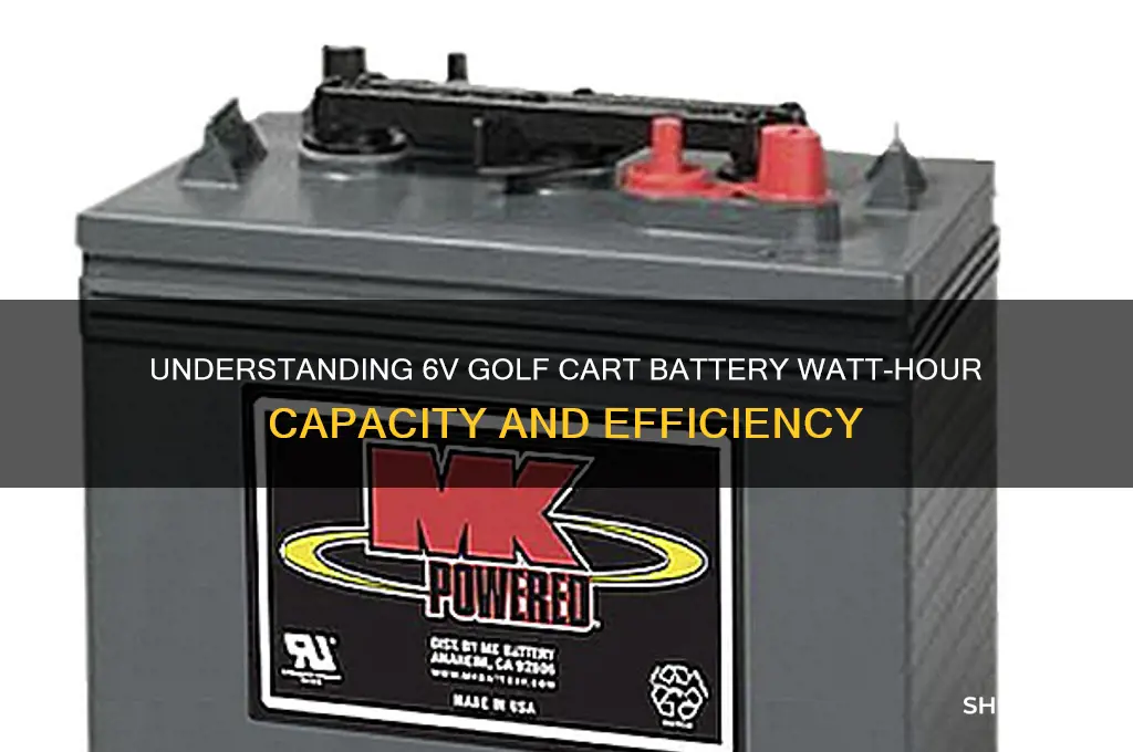 how many watt hours does a 6v golf cart battery