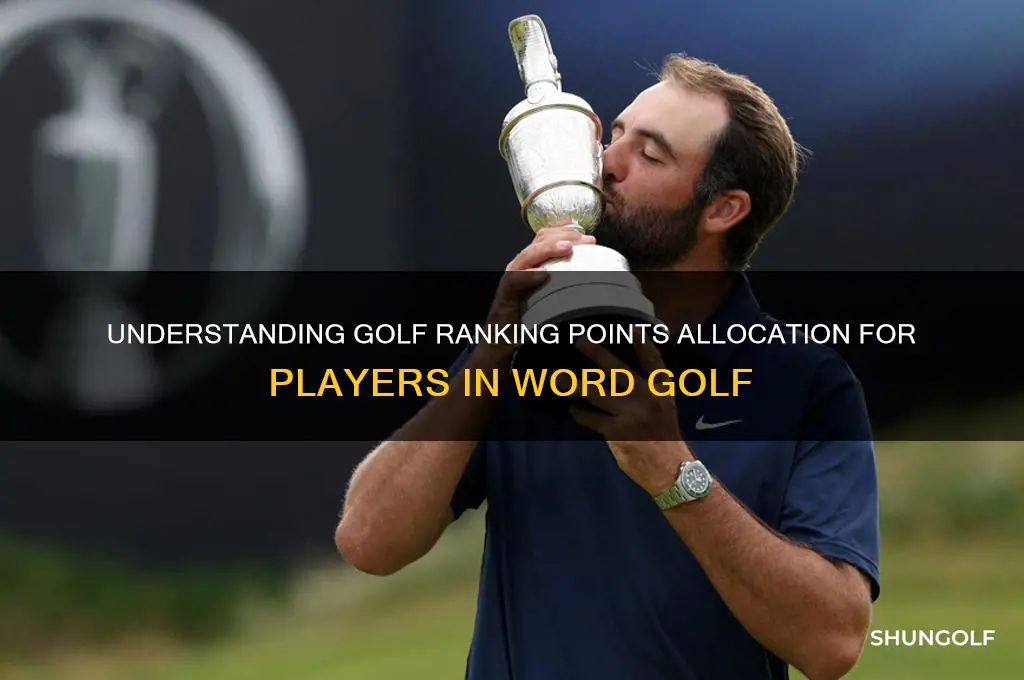 how many word golf ranking points for the players