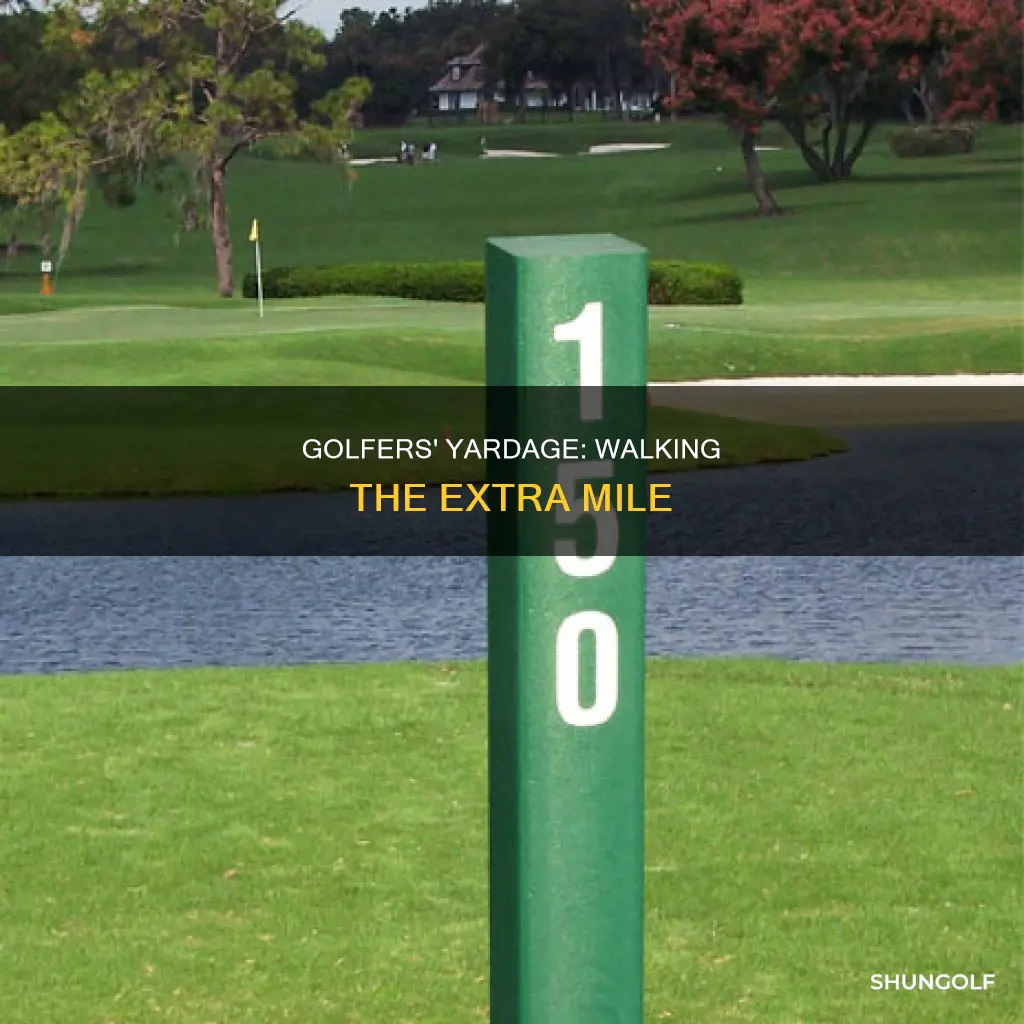 how many yards walked during golf