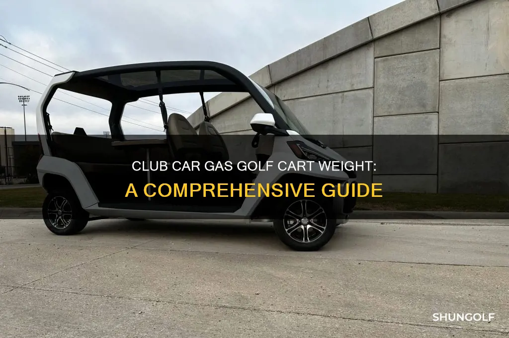 how much does a club car gas golf cart weigh