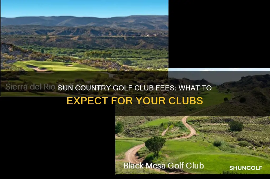 how much does sun country charge for golf clubs
