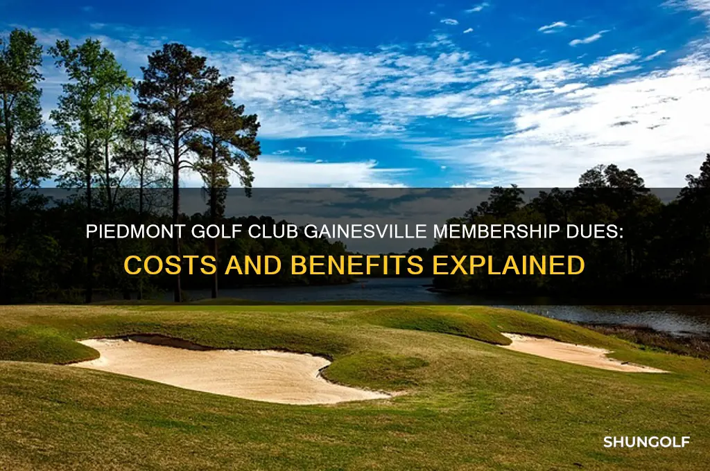 how much dues pidmont golf club in gainsville