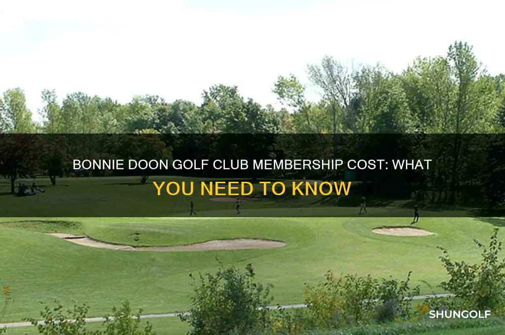 how much is membership at bonnie doon golf club
