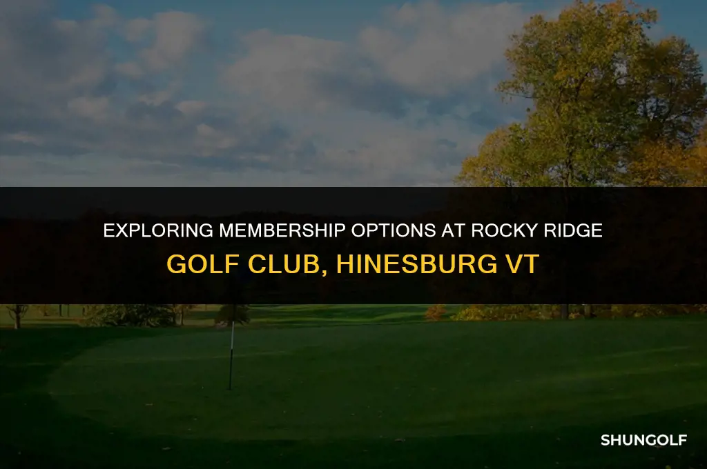 how much membership rocky ridge golf hinesburgh vt