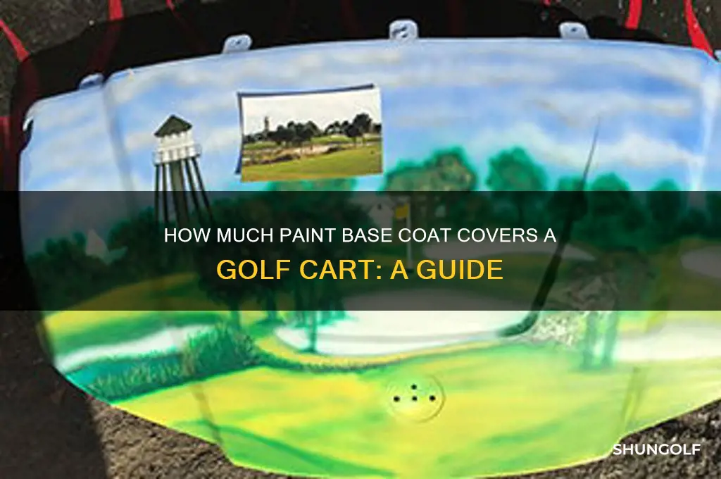 how much paint base coat cover golf cart