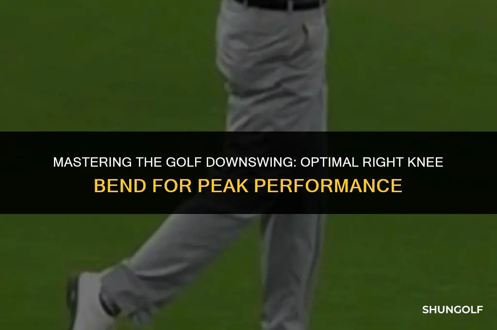 how much right knee bend in golf downswing