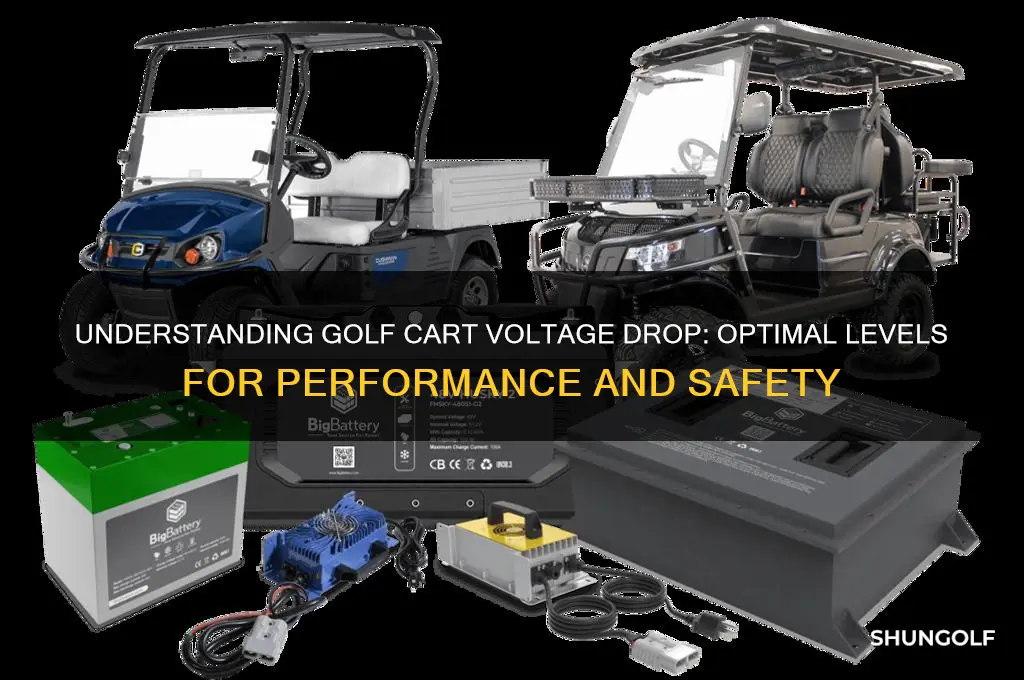 how much should my voltage drop on golf cart