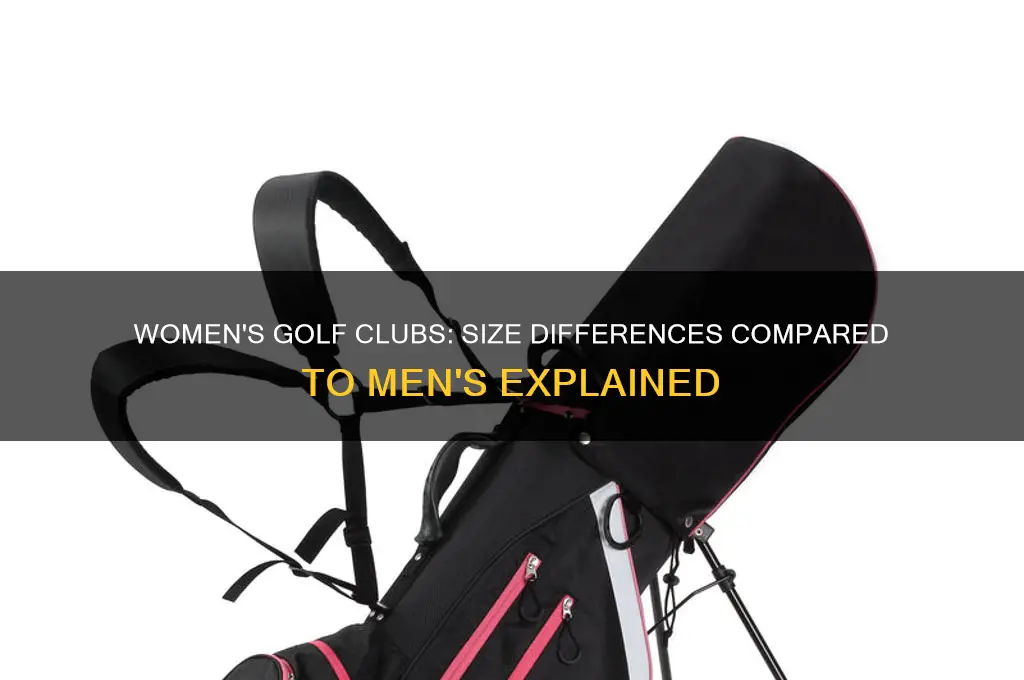 how much smaller are womens clubs than mens golf