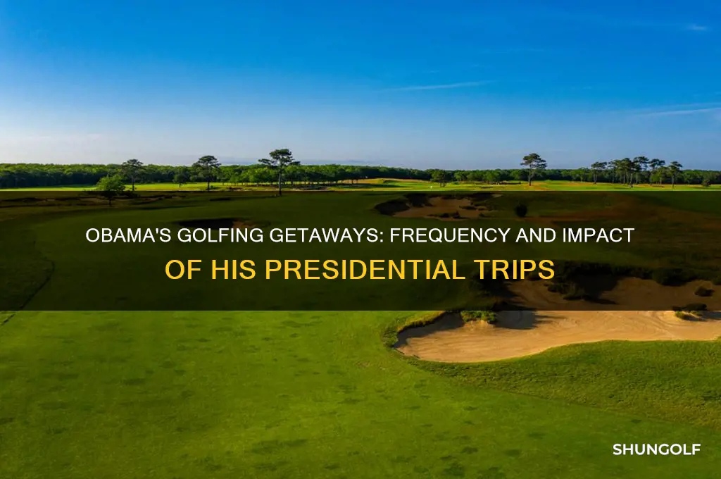 how often did obama tke golfing trips