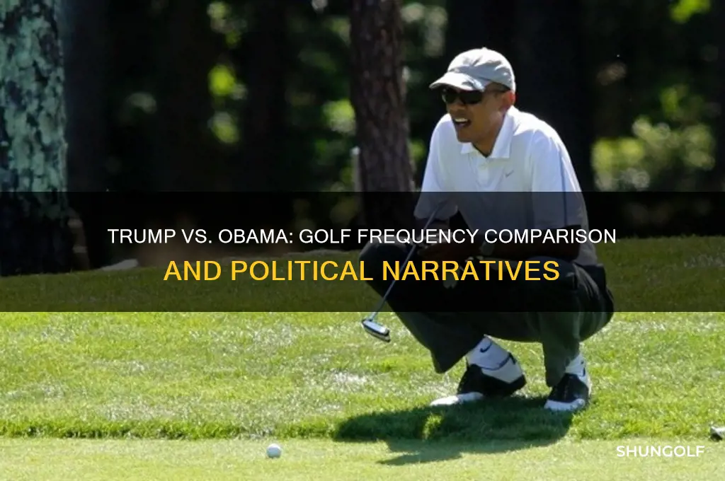 how often does trump paly golf compared to obama