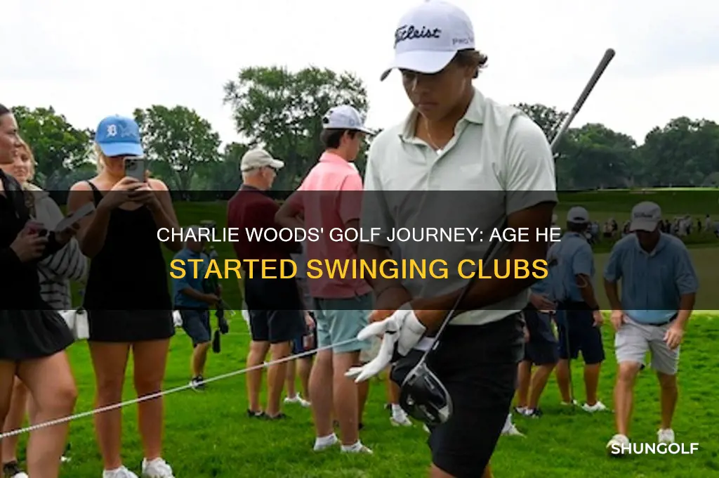 how old was charlie woods when he started playing golf