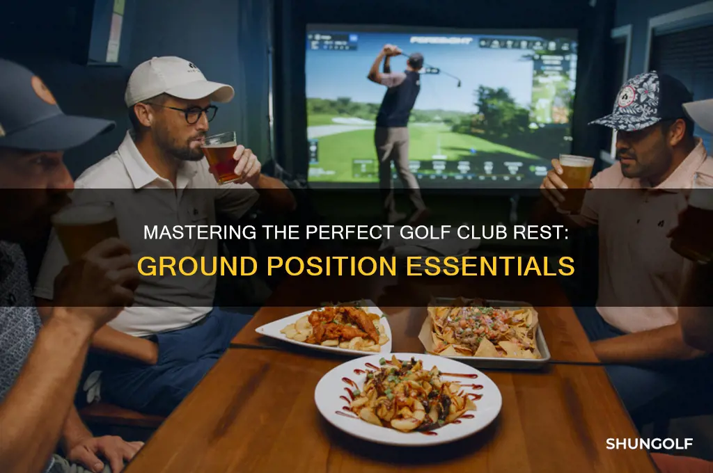 how shold a golf club rest on the gorund