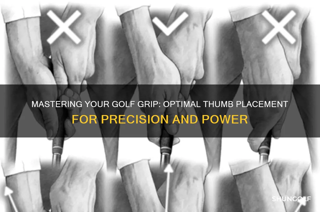 how should my thumbs be on my golf club