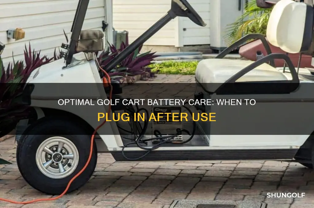 how soon to plug in golf cart after each use
