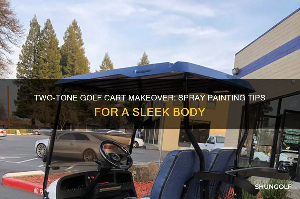 how to 2 tone spray paint a golf cart body
