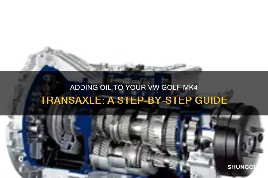 how to add oul to volkswagen golf mk 4 transaxle