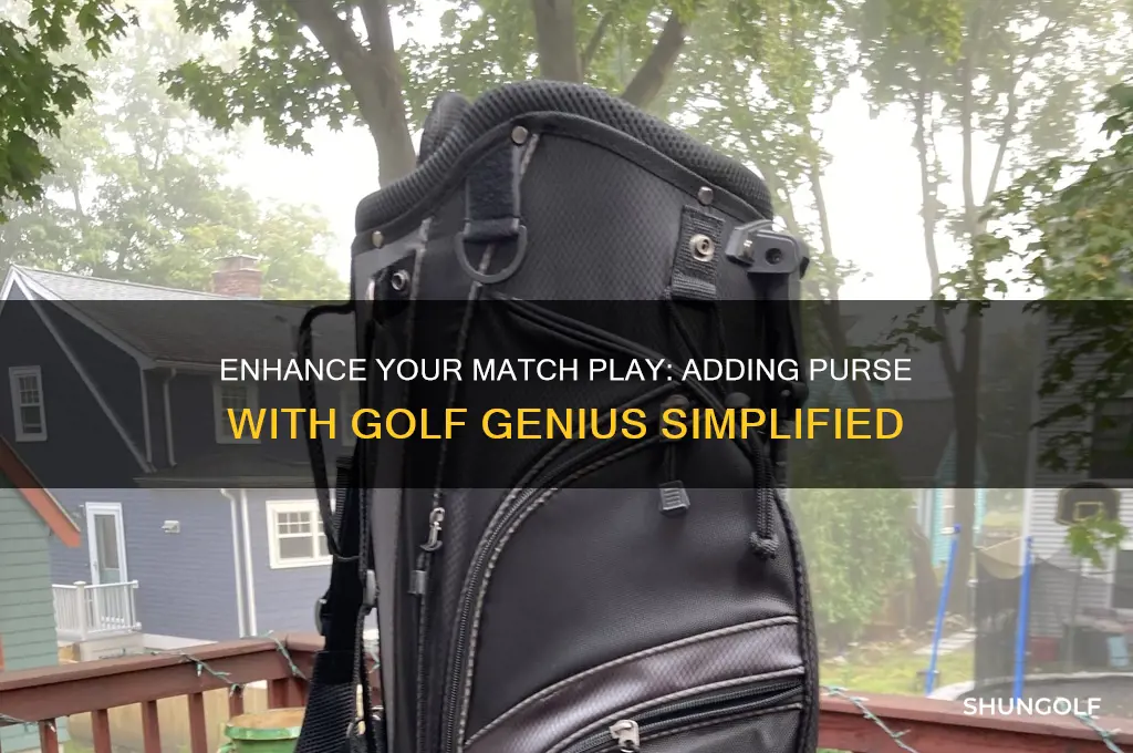 how to add purse with golf genius in match play