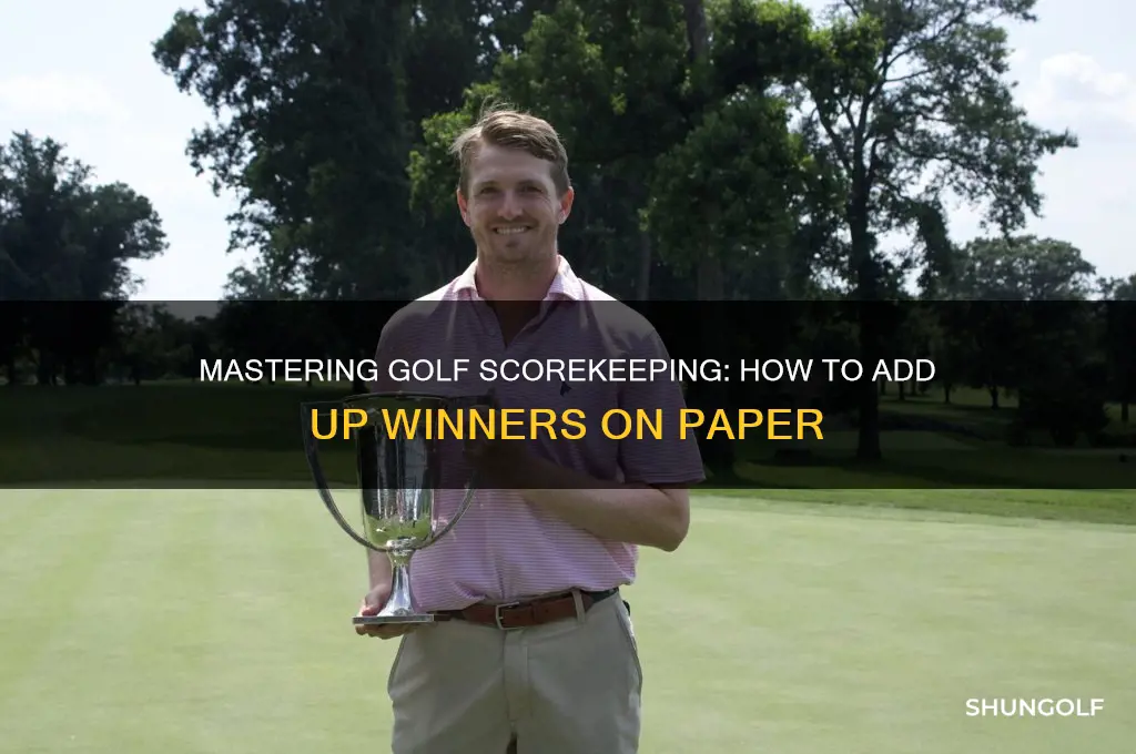 how to add up who won on a golf paper