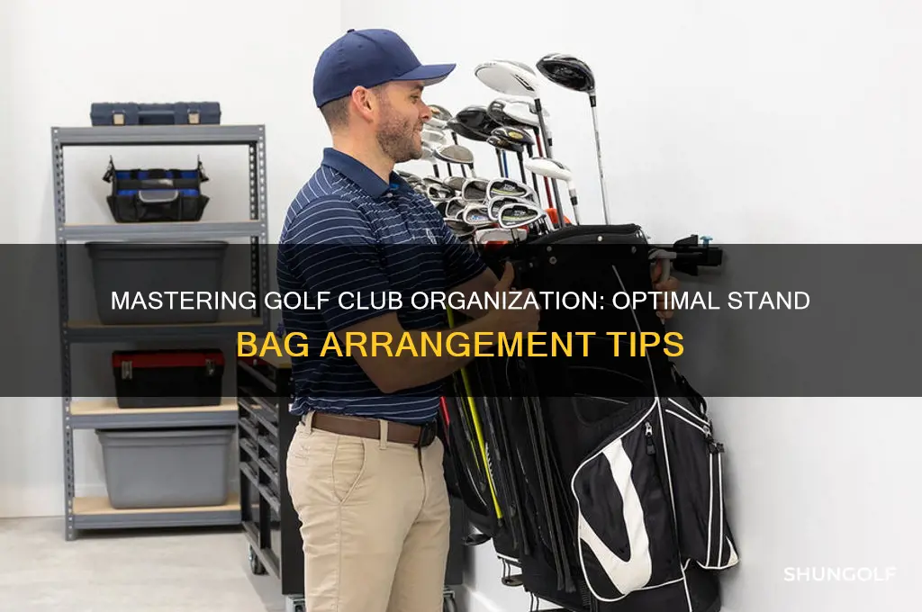 how to arrange golf clubs in a stand bag