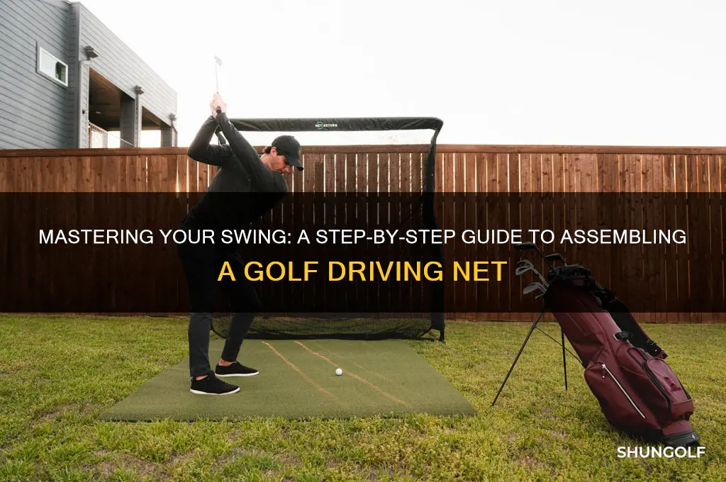 how to assemble a golf driving net