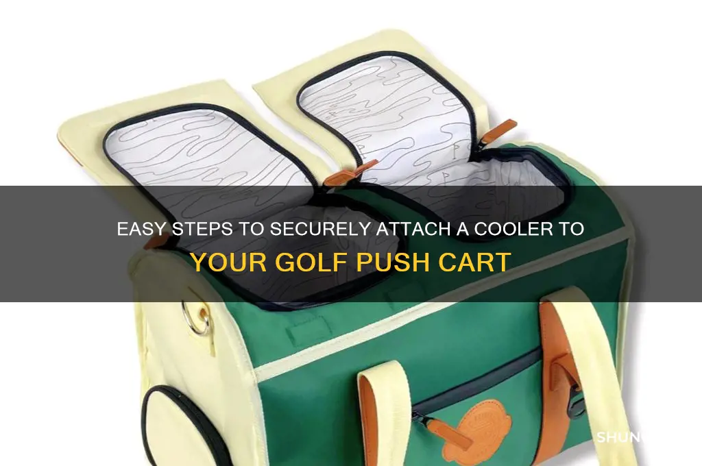how to attach a cooler to a golf push cart