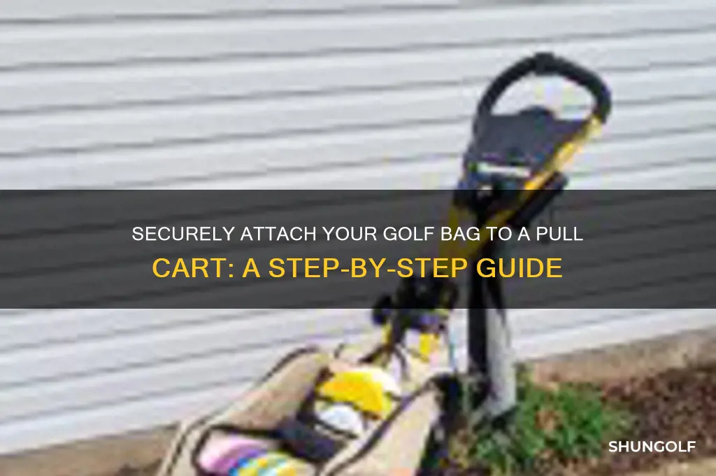 how to attach a golf bag to a pull cart