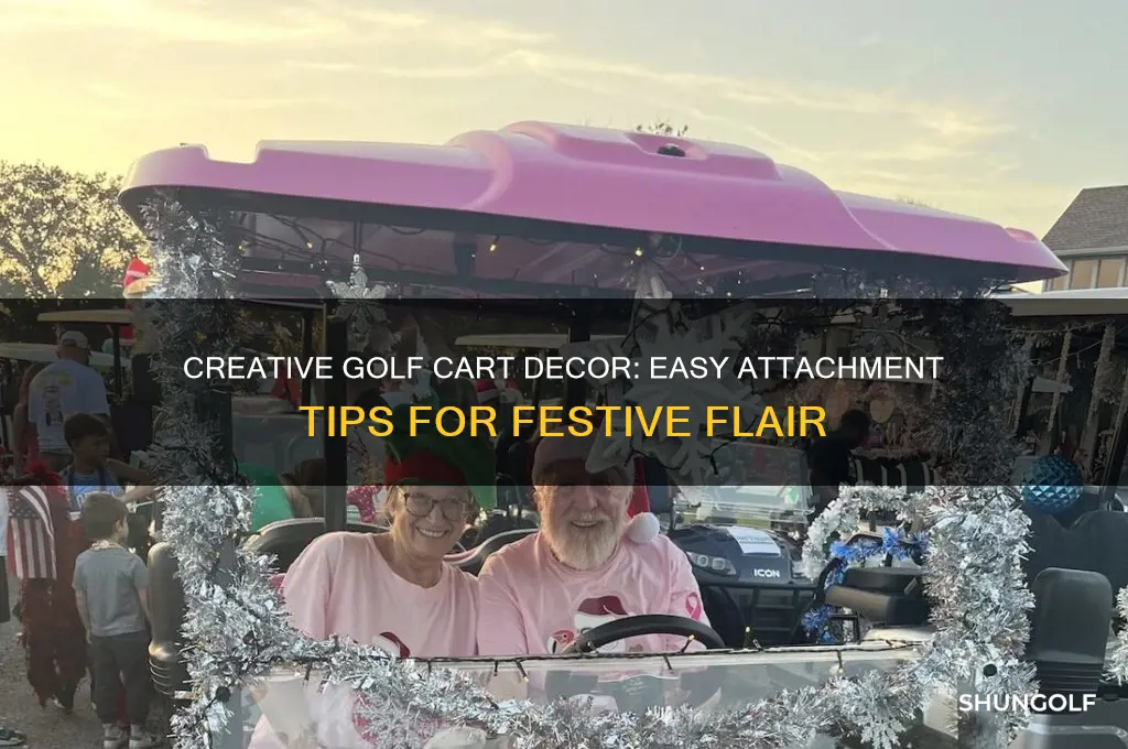 how to attach decorations to a golf cart