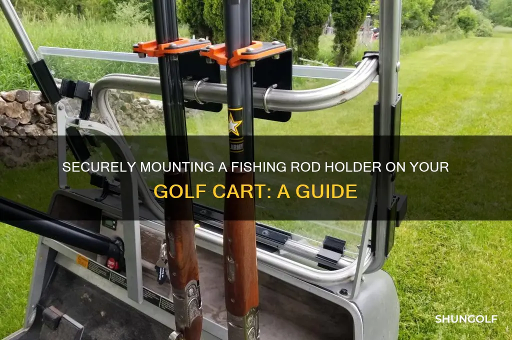 how to attach fishing rod holder to golf cart