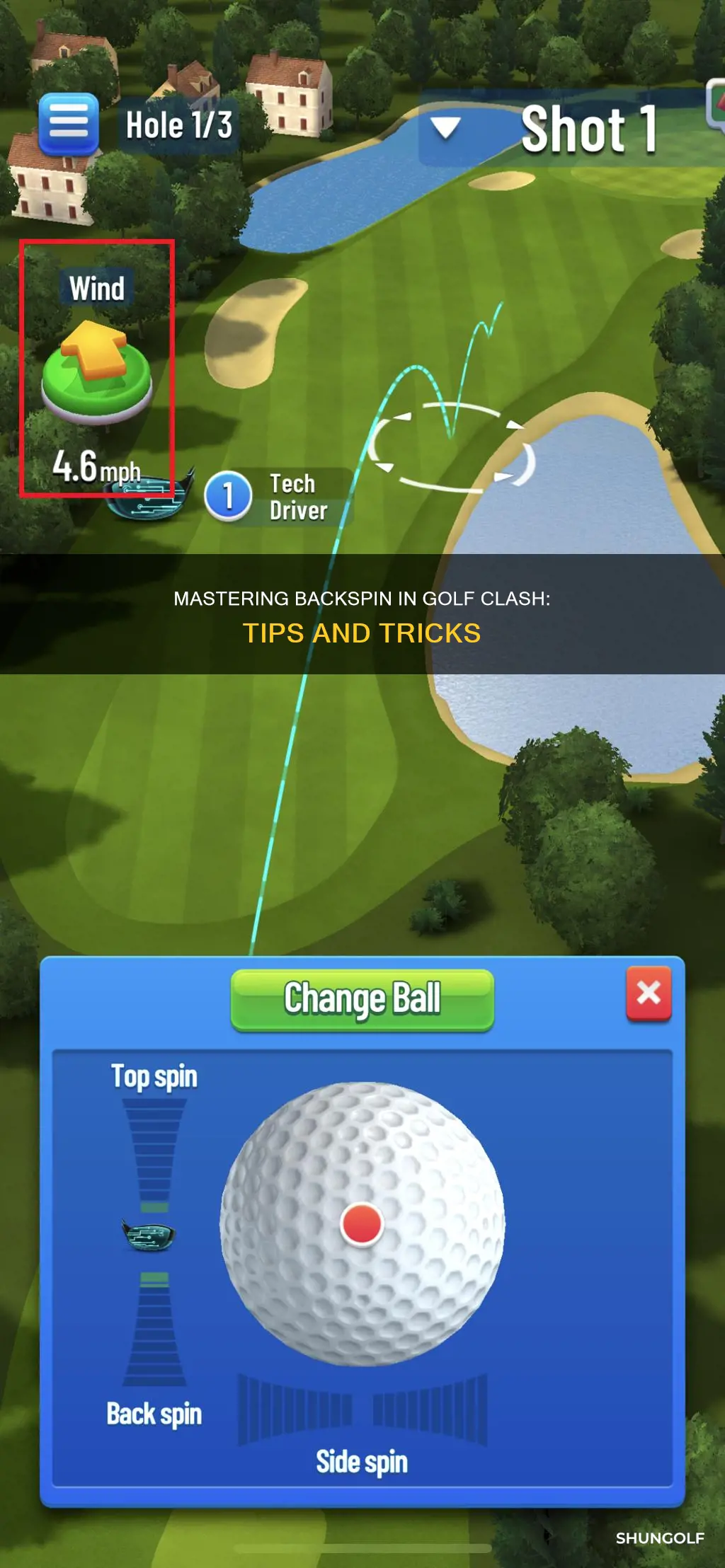 how to backspin in golf clash