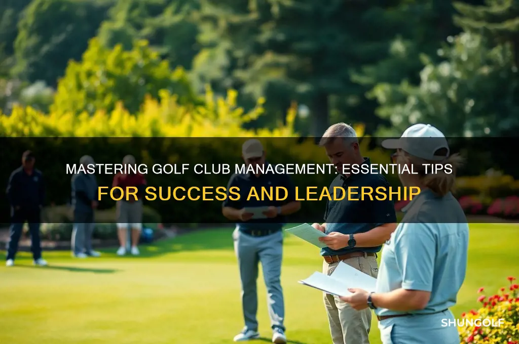 how to be a golf club manager