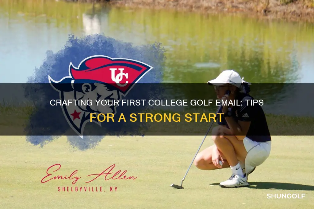 how to begin a basic college golf email