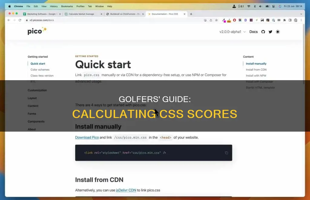 how to calculate css in golf