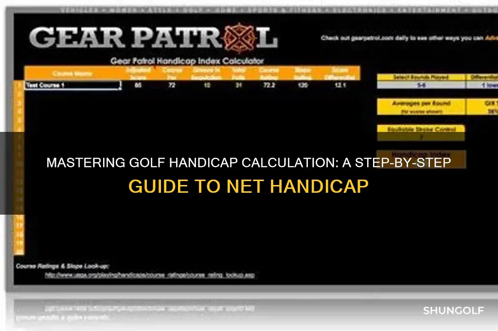 how to calculate net handicap in golf