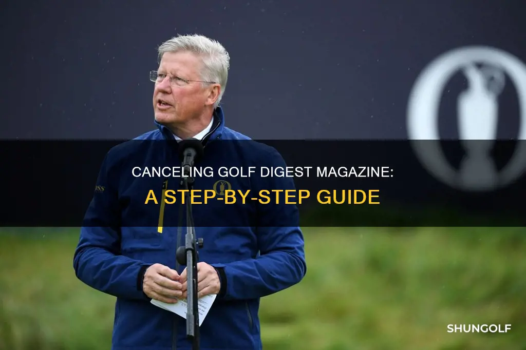 how to cancel golf digest magazine