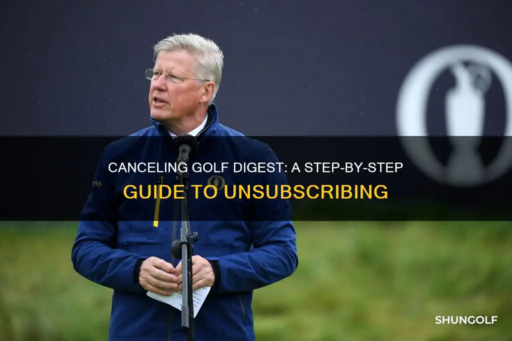 how to cancel golf digest subscription