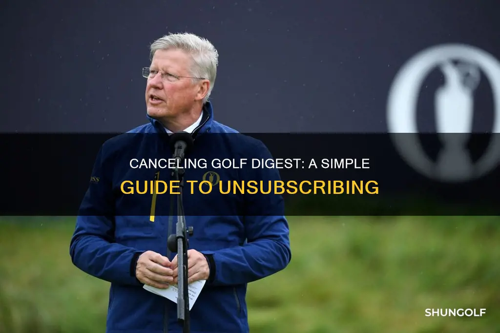how to cancel golf digest