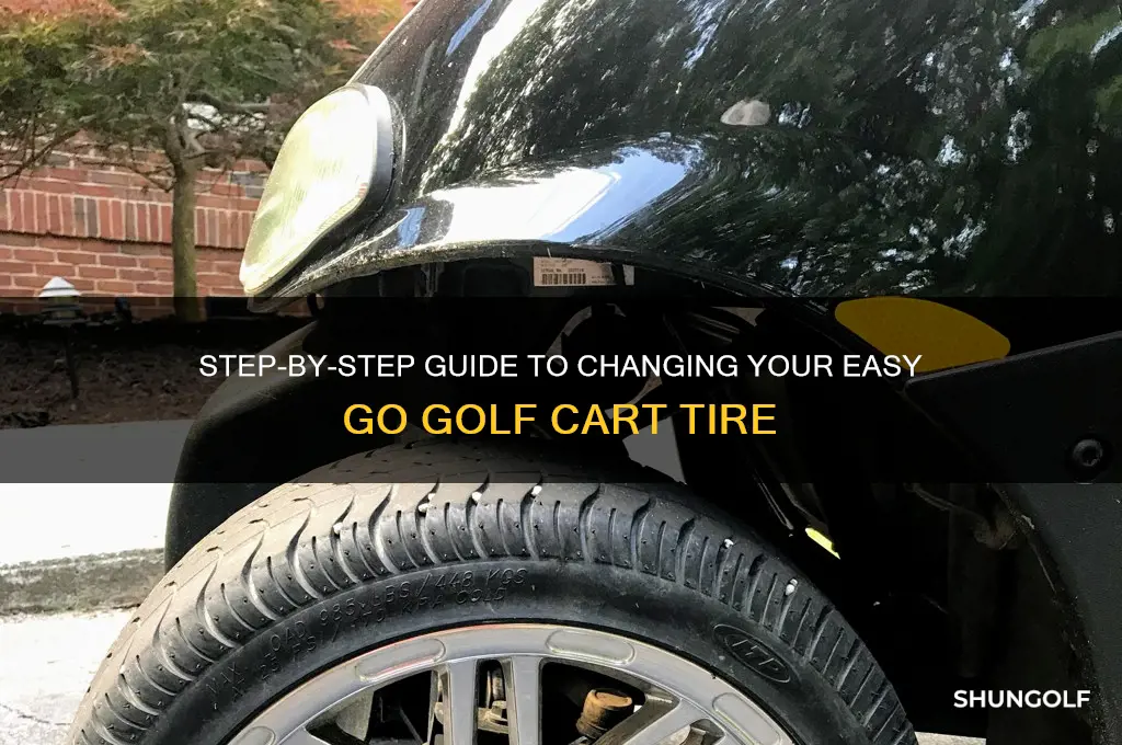 how to change easy go golf cart tire