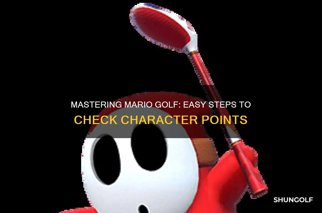 how to check character points mario golf