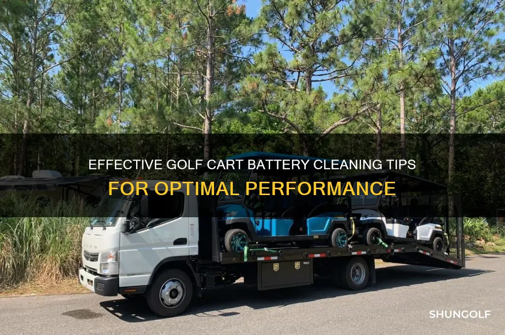 how to clean batteries on golf cart