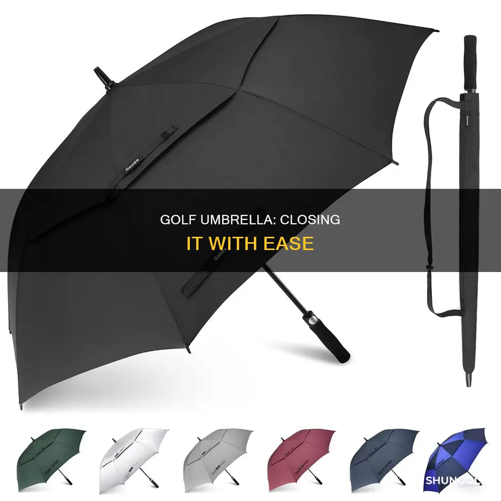 how to close a golf umbrella