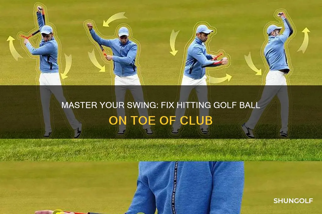 how to correct hitting golf ball on toe of club