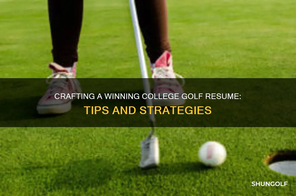 how to create a college golf resume
