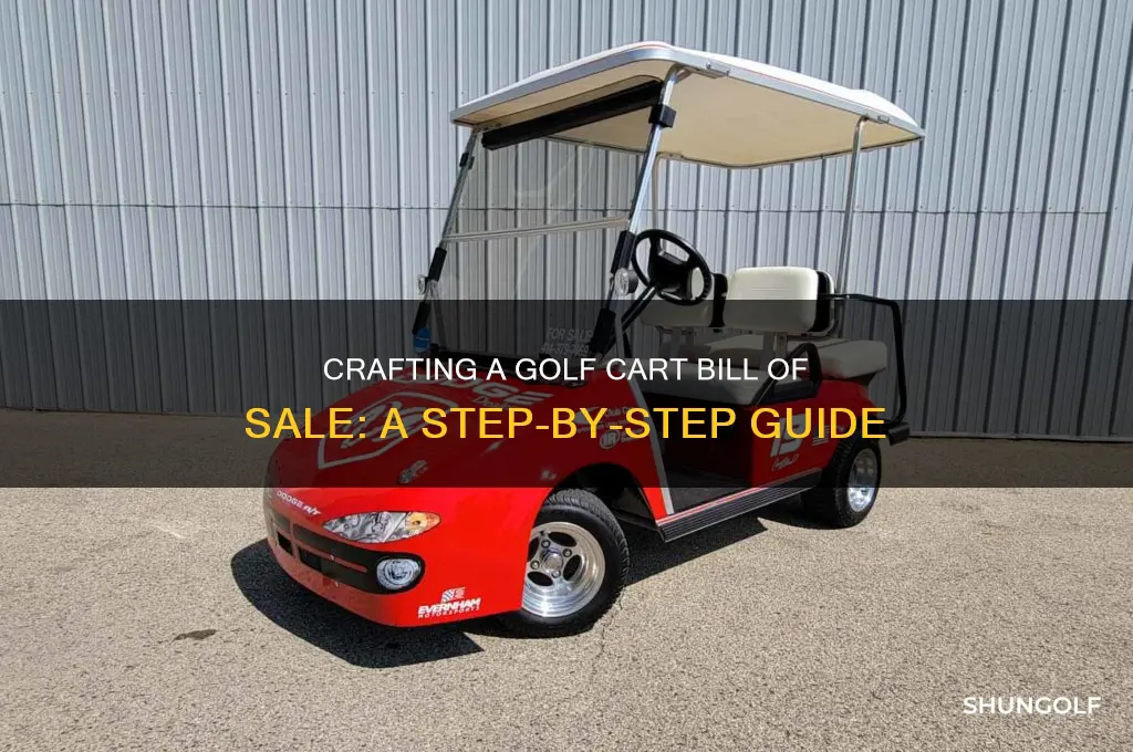 how to create a golf cart bill of sale