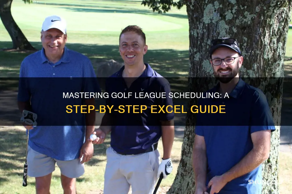 how to create a golf league schedule in excel